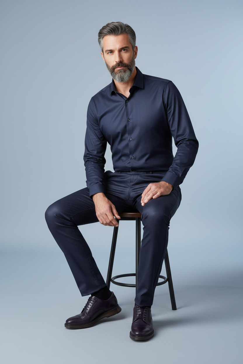 Seated position showing drape