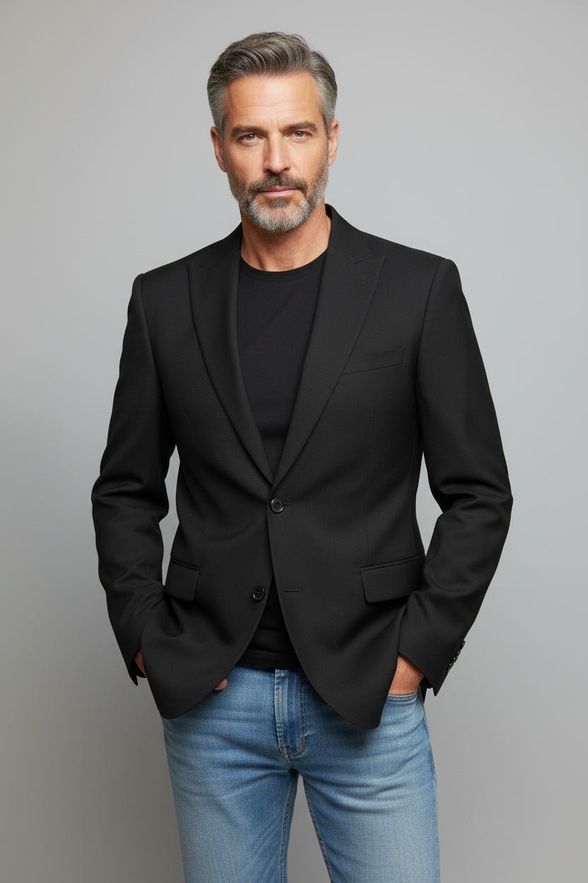 Sebastian standing pose - black blazer