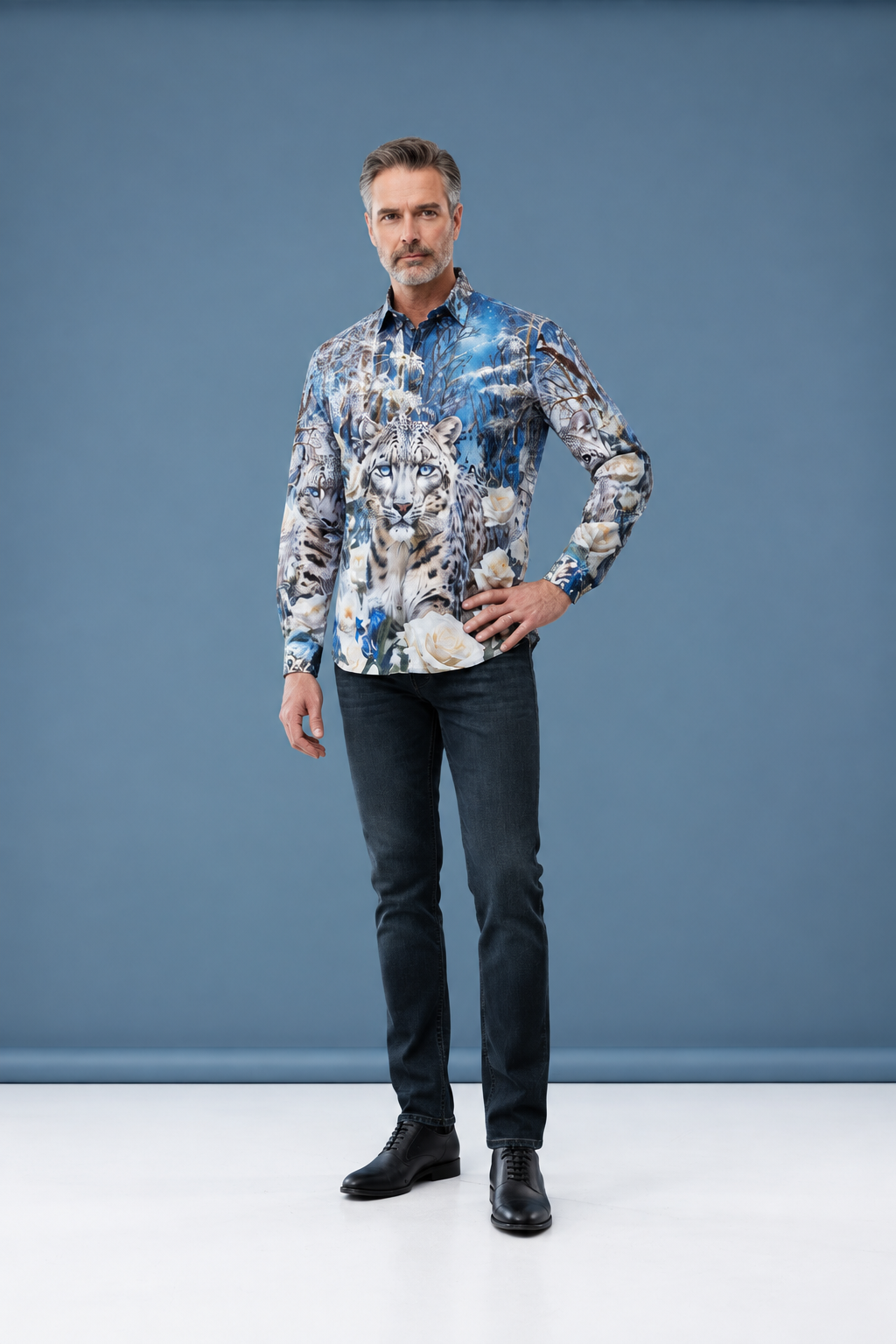 Standing, hands in pockets