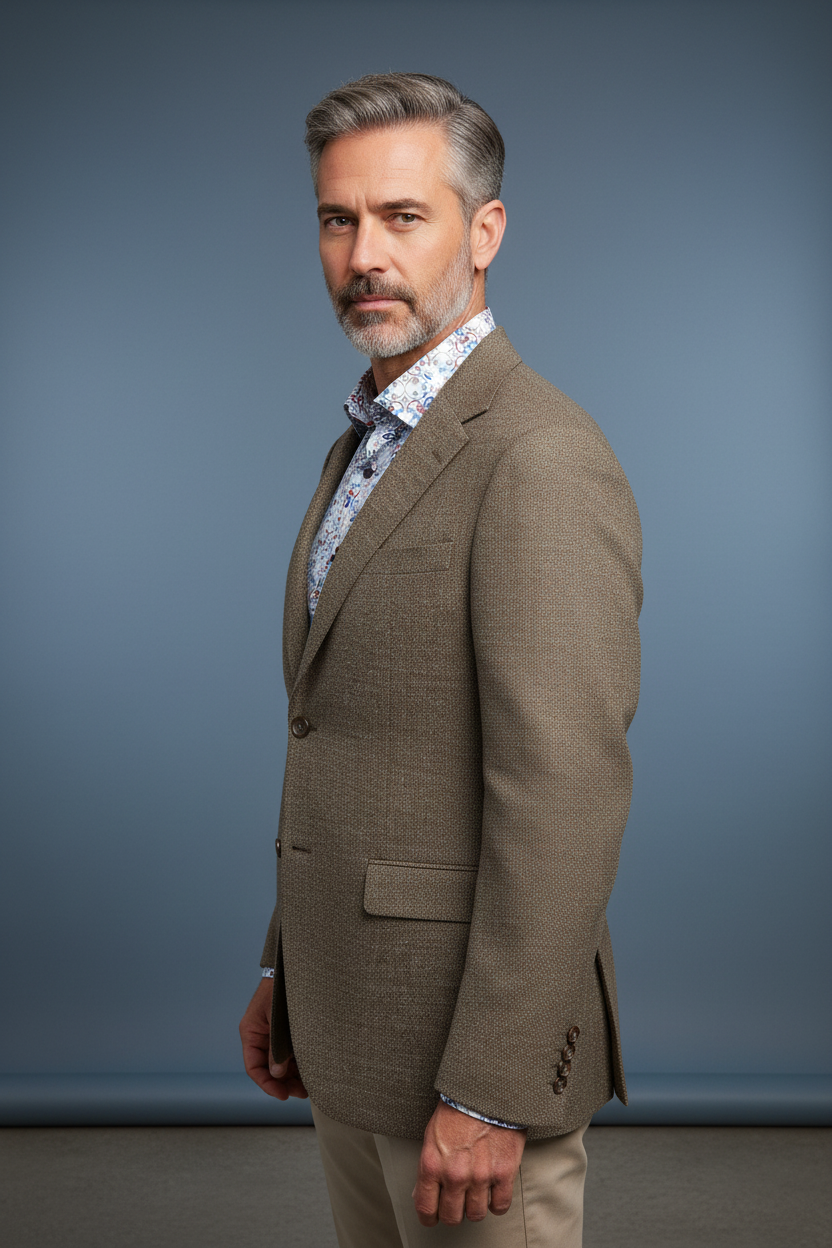 Tan Tweed Side Angle