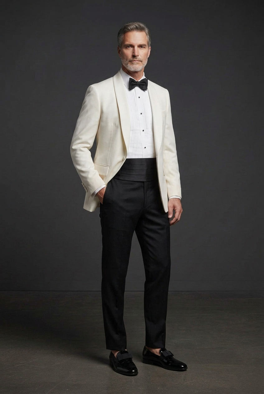 Three-quarter dinner jacket pose