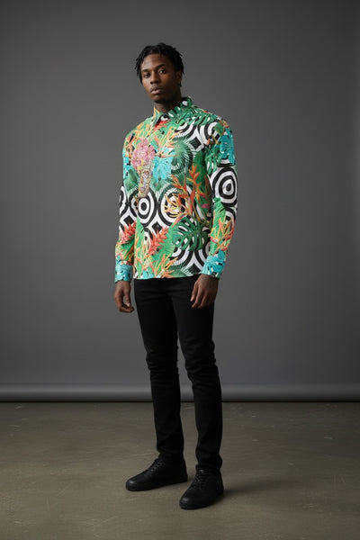 Tropical Visionary Cotton Men's Casual Shirt CASUAL SHIRT Vercini