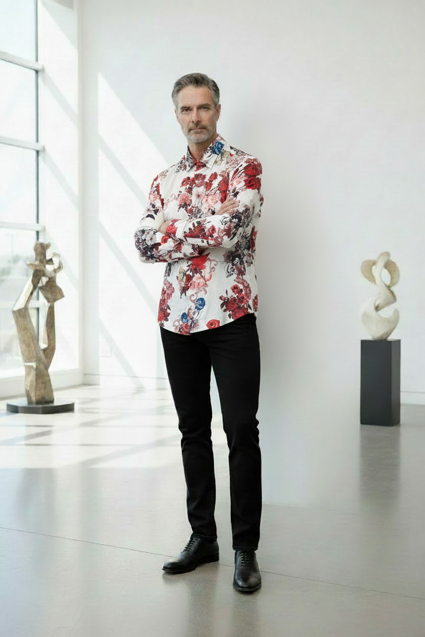 Vercini Floral Bloom Dress Shirt
