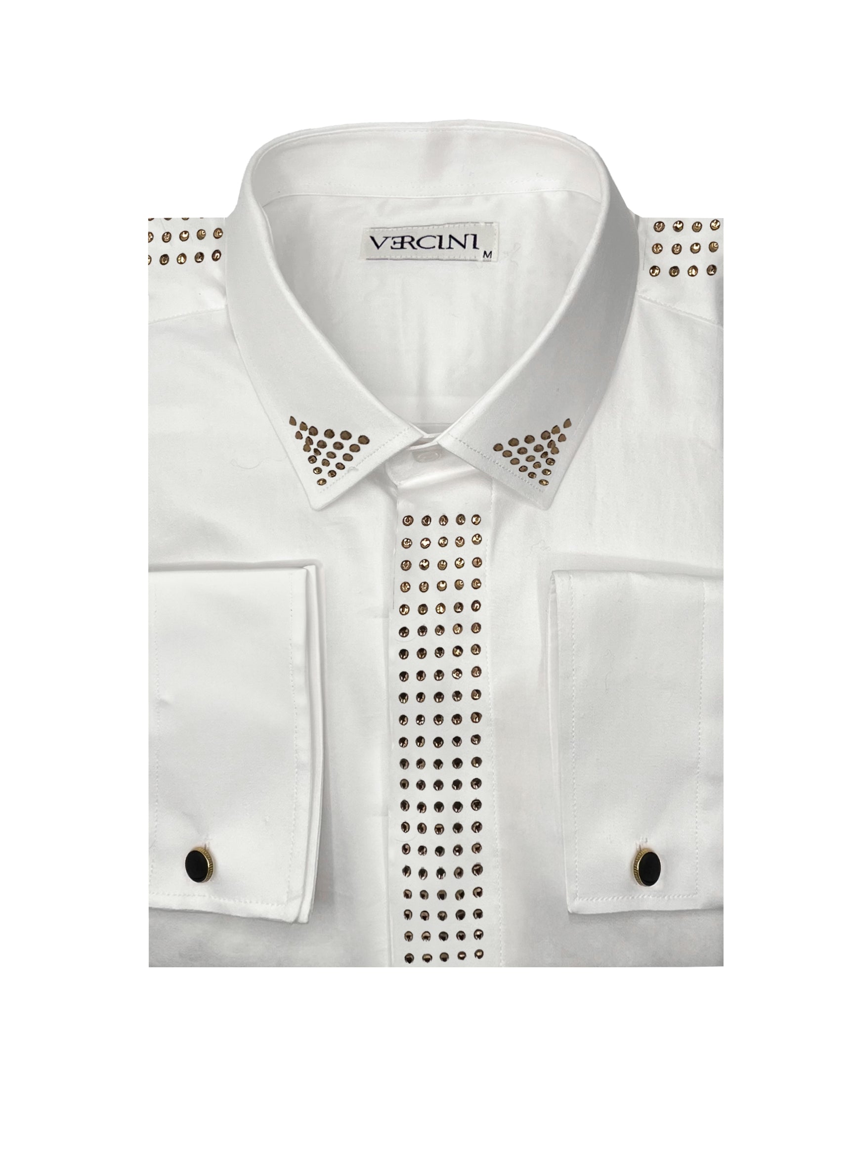 Golden Aura Elegance Men's Dress Shirt