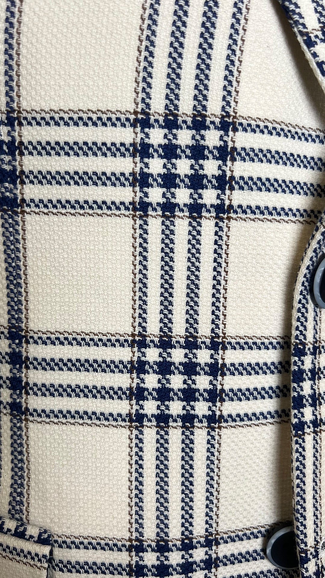 Tan With Light Blue Plaid Pattern Sport Coat vercini