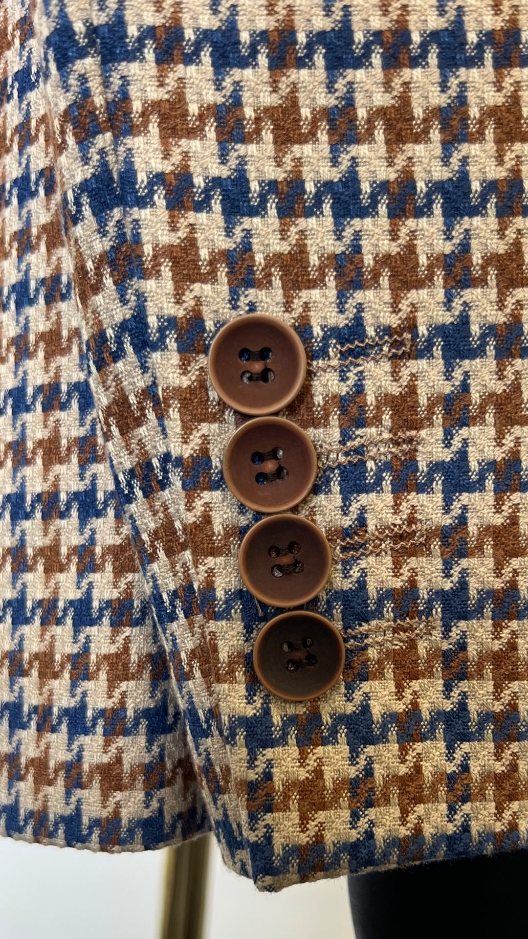 Blue/ Brown Blazer Plaid Pattern