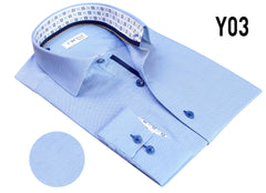 Vercini Y03 Sky Blue Microdot Dress Shirt