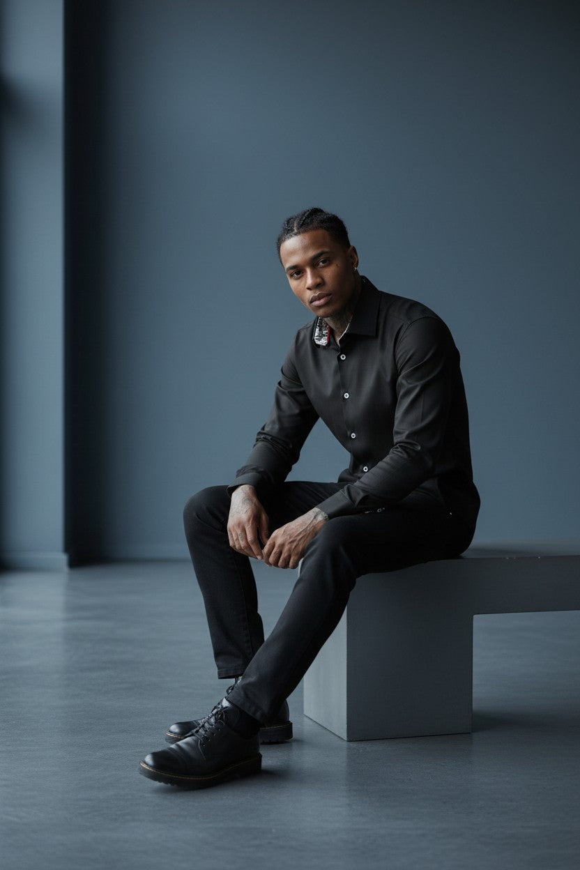 Vercini Y07 Midnight Black Signature Shirt