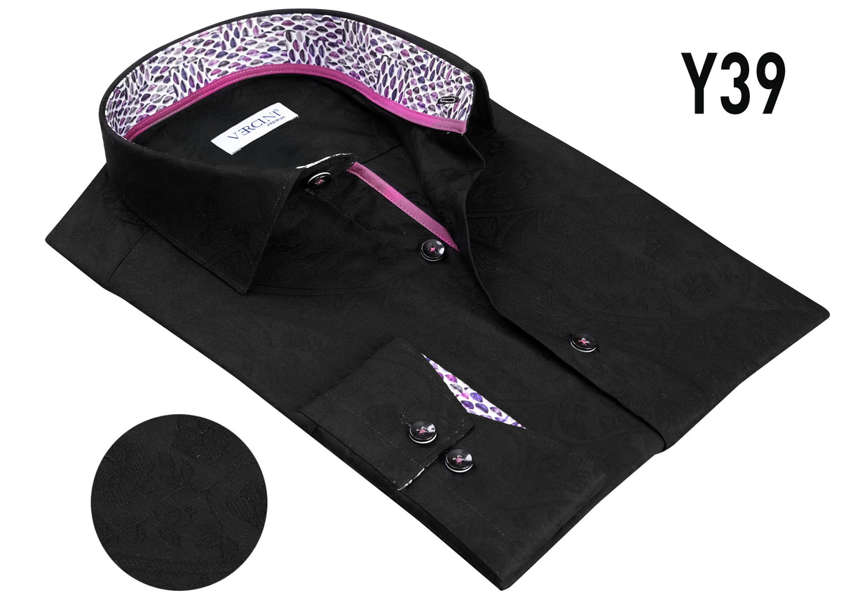Vercini Y39 Black Jacquard Luxe Shirt