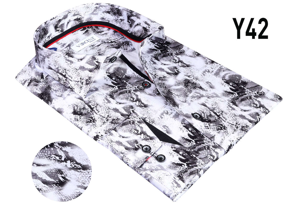 Vercini Y42 Monochrome Viper Print Shirt