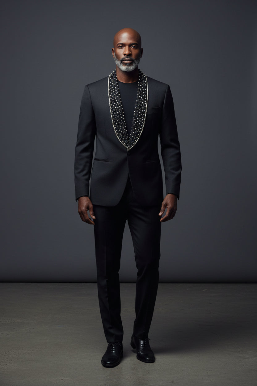 ELEGANT BLACK AND SILVER JACKET