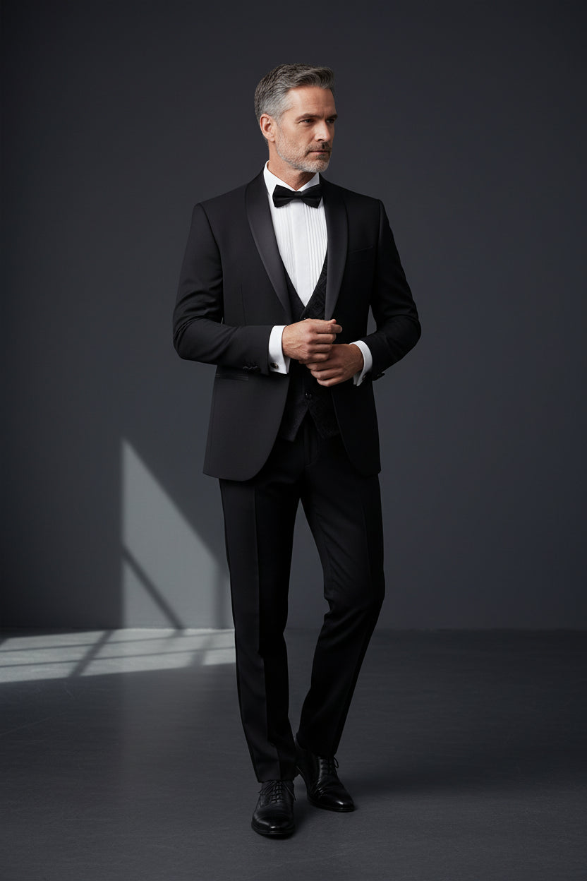 Black Tuxedo with 6-Button Front Jacket