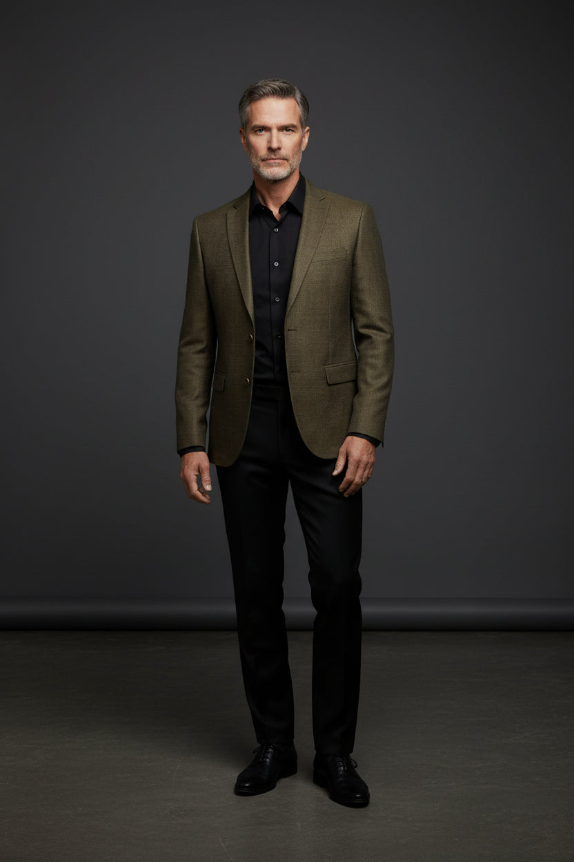 Olive Slim Flit Blazer