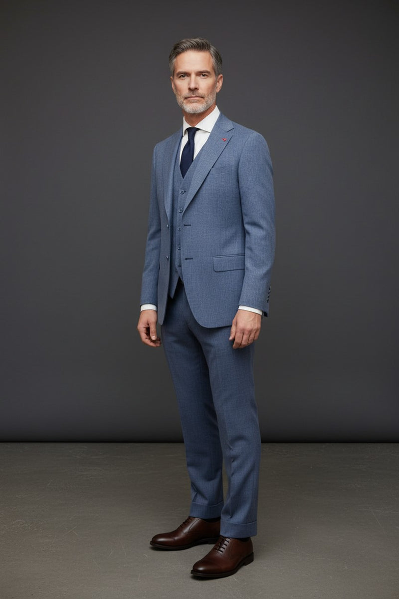 dress suits Tailored for Success: A Modern 3-Piece Suit LIGHT GRAY / 48