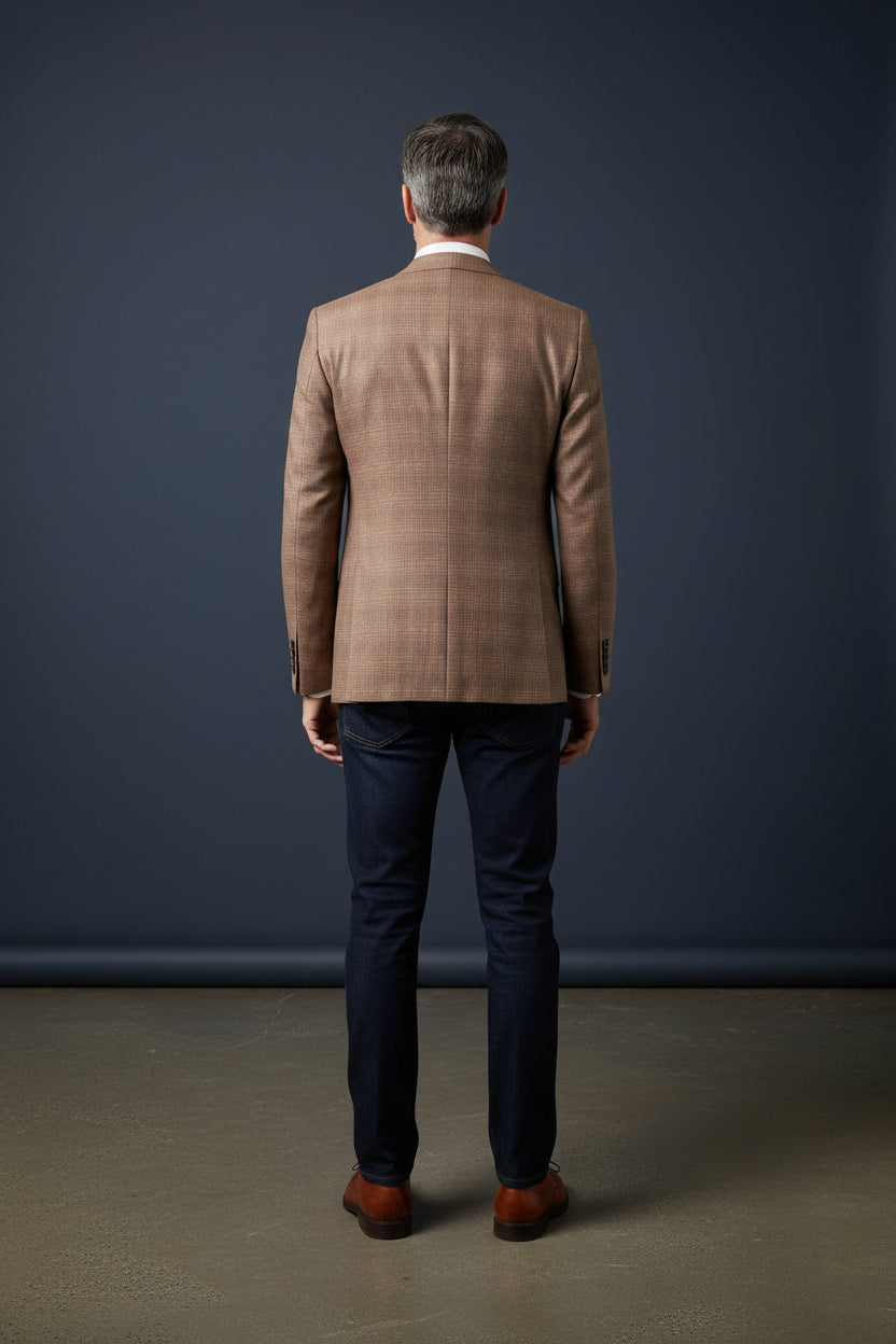 Cinnamon Herringbone Wool Blazer