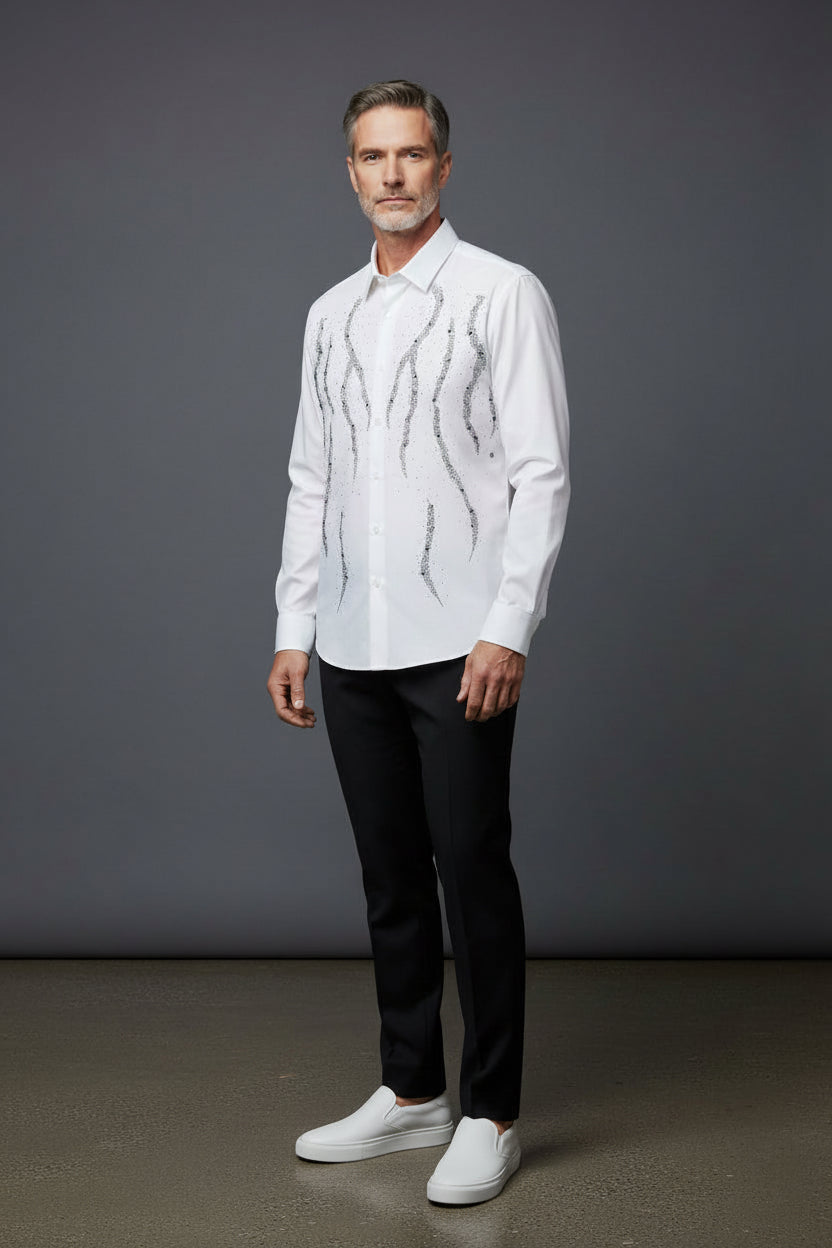Crystal-Embellished Dress Shirt