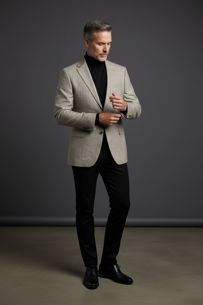 Modern Classic Taupe Wave Blazer