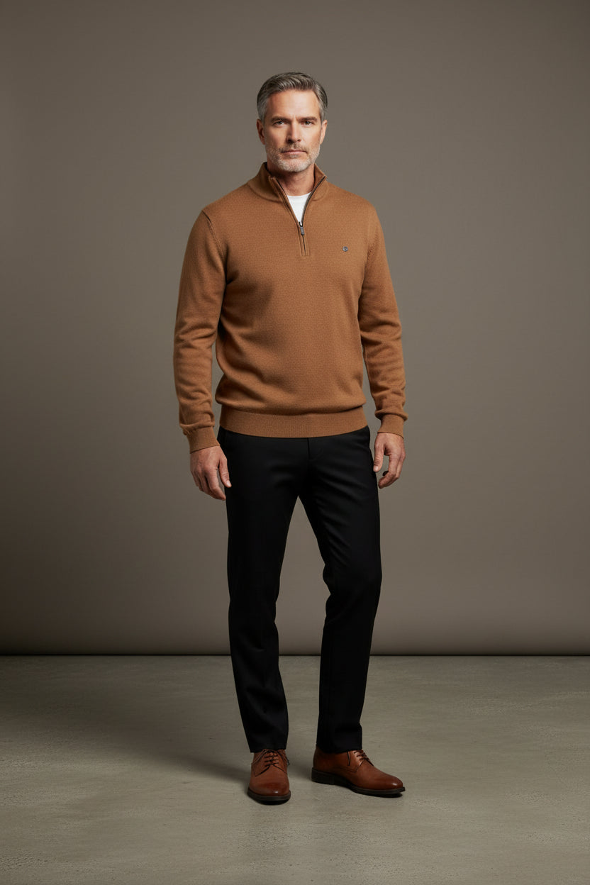 Vercini Premium Tan Quarter-Zip Pullover