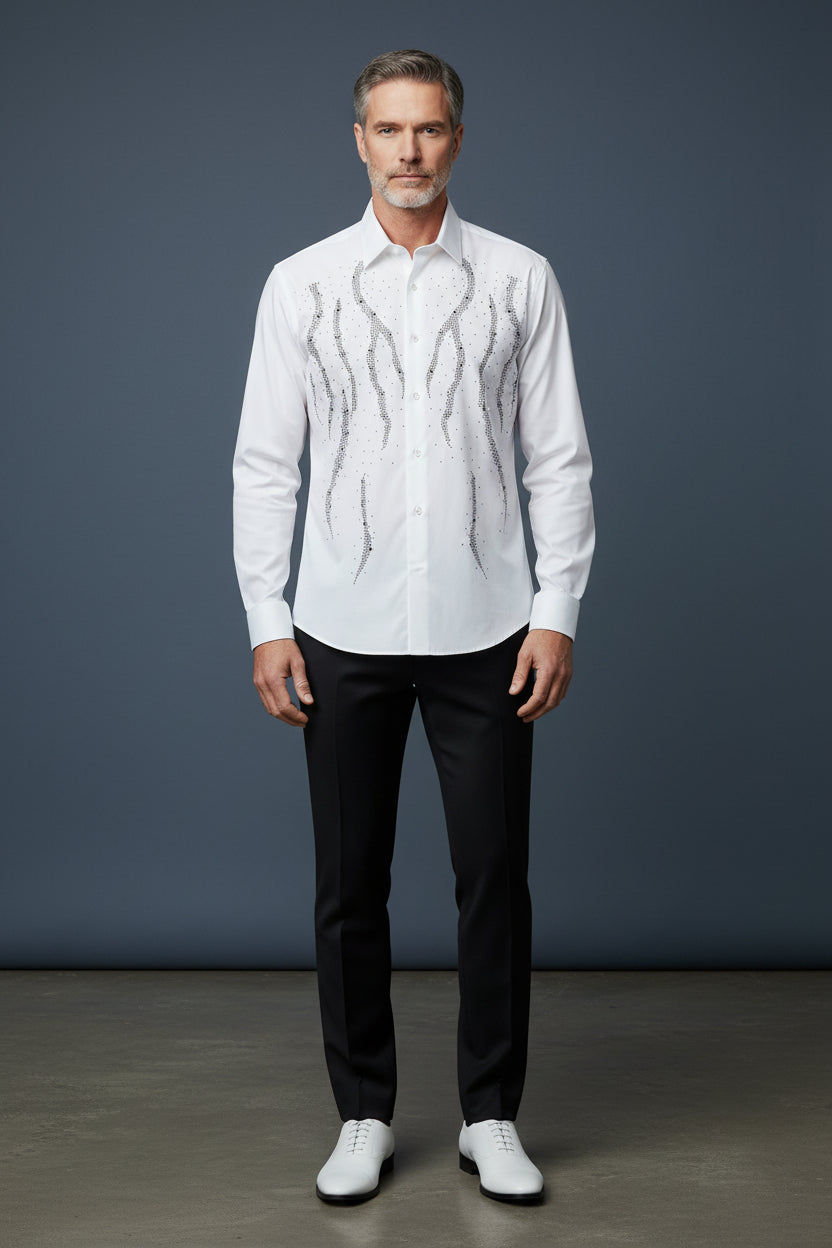 Crystal-Embellished Dress Shirt