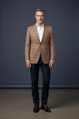 Cinnamon Herringbone Wool Blazer