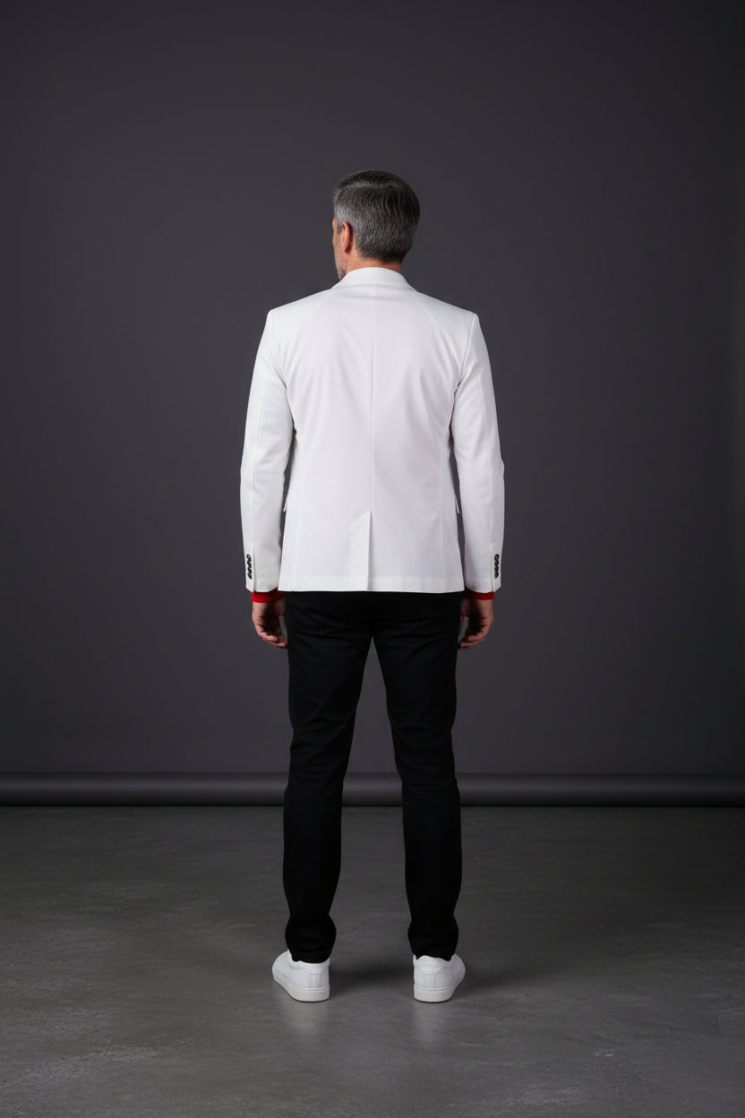 Tech Blazer with Zipper Front - Slim Fit Cotton Jacket