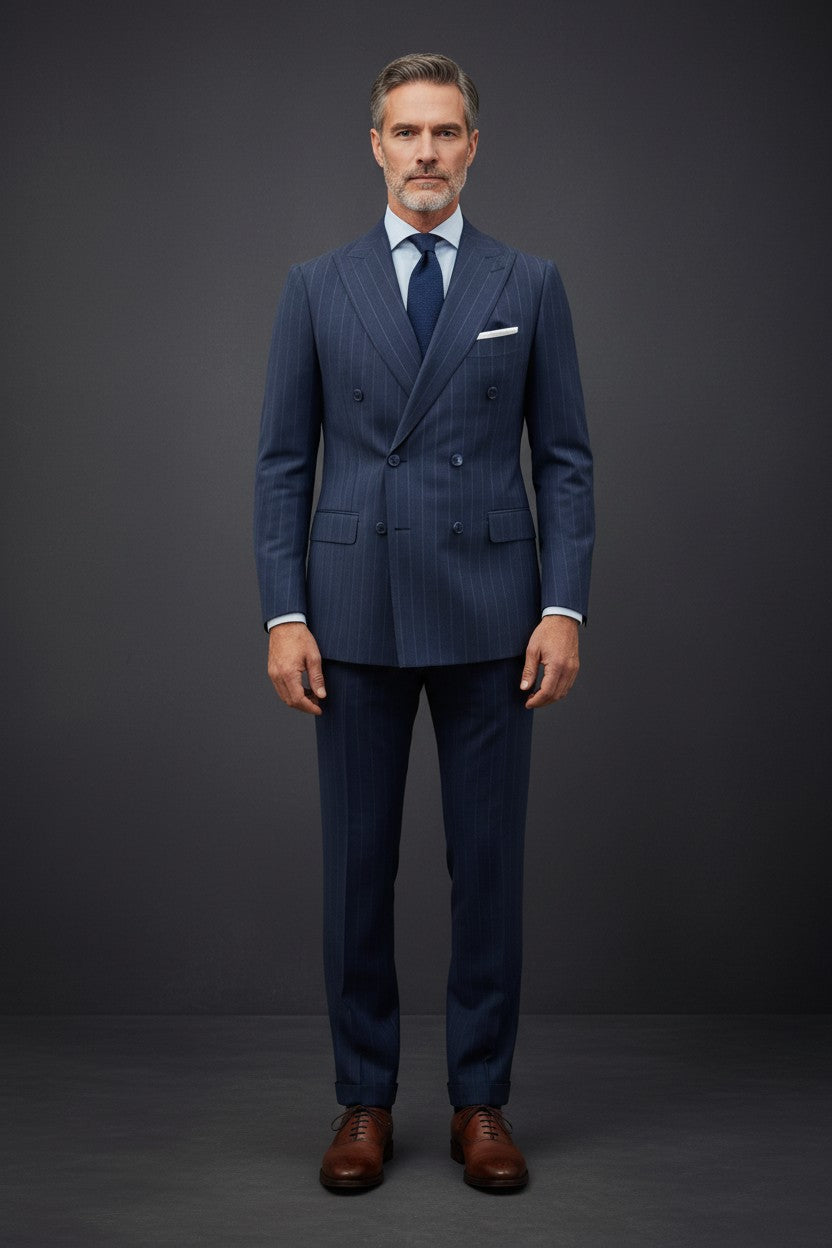 Double-Breasted Pinstripe Suit – Slim Fit