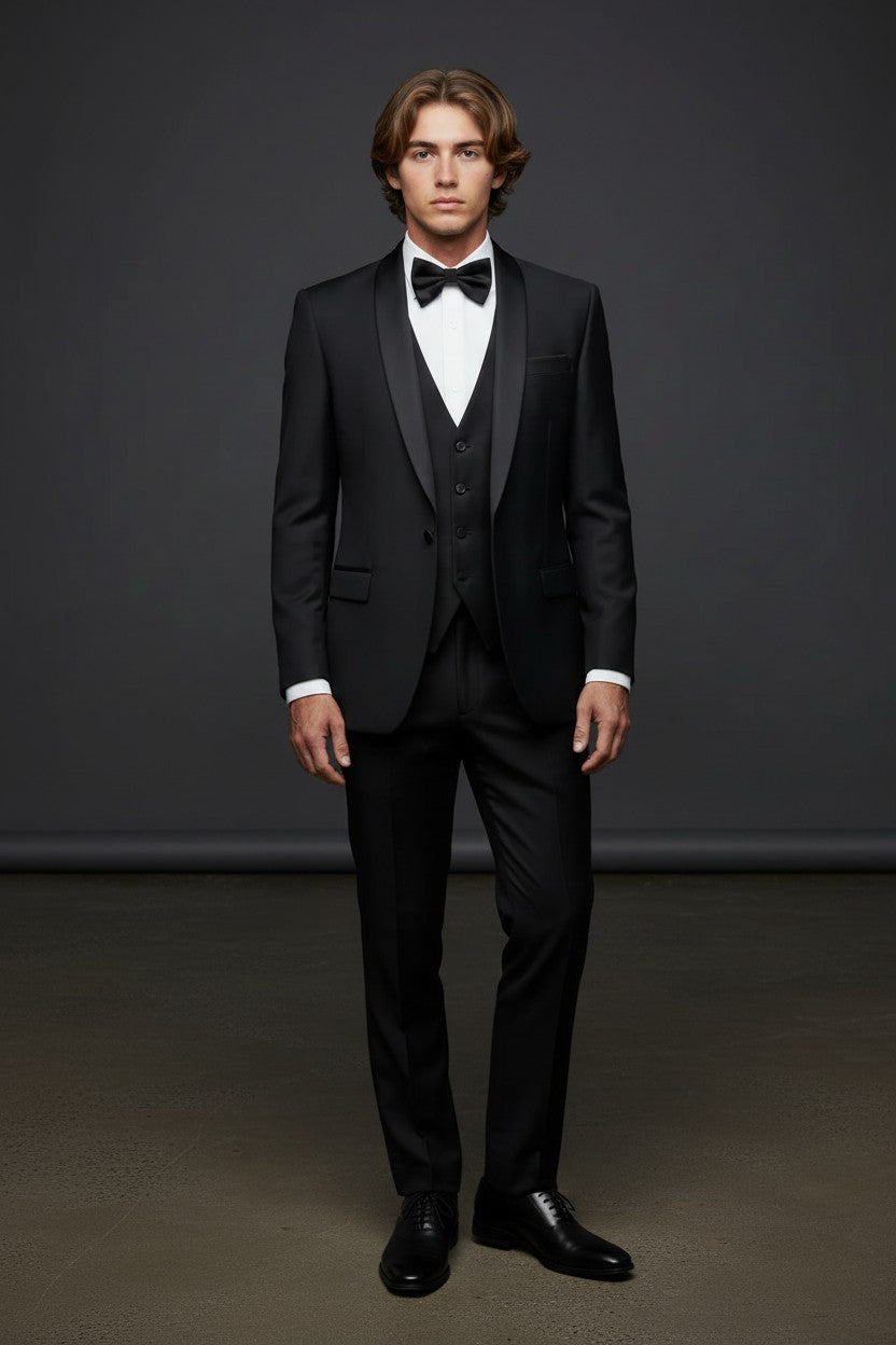 Luxury Classic Tuxedo | Black, White & Light Pink – Vercini