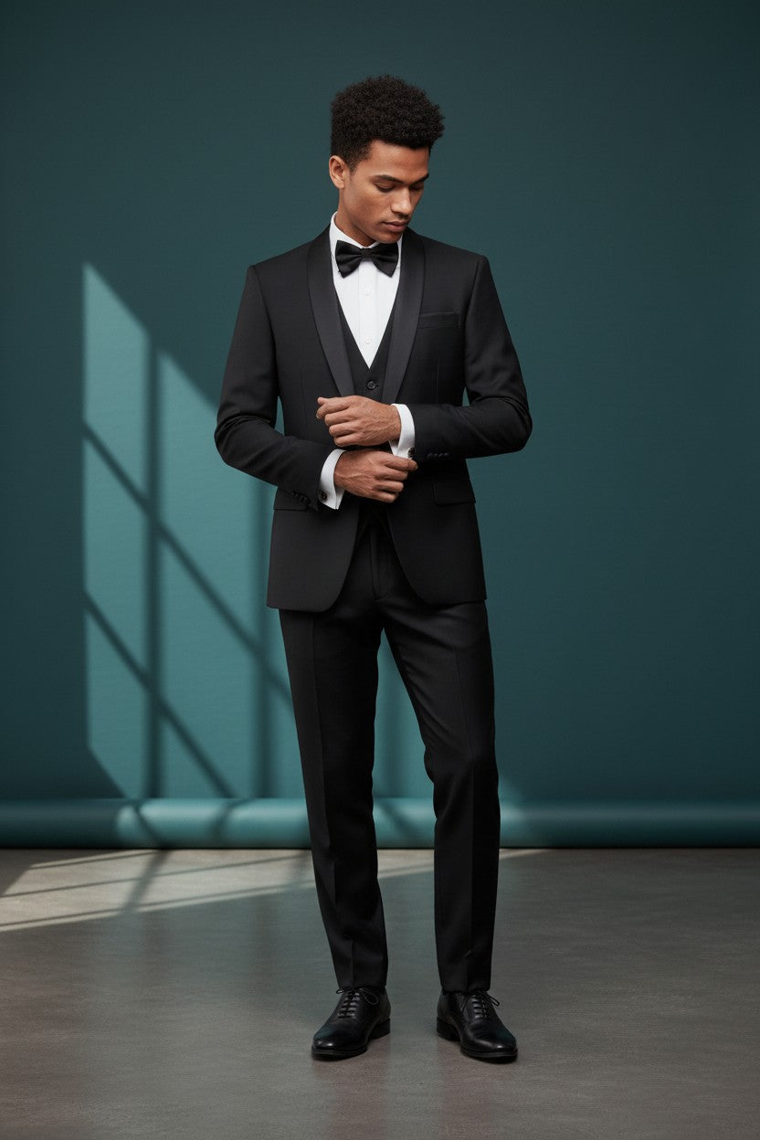 Luxury Classic Tuxedo | Black, White & Light Pink – Vercini