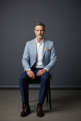 Sapphire Elegance Geometric Blazer