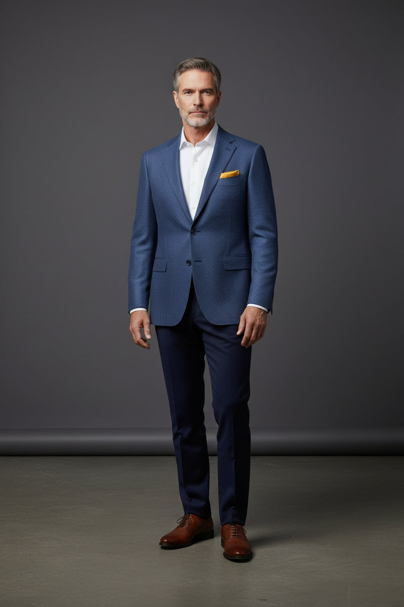 Sapphire Elegance Geometric Blazer