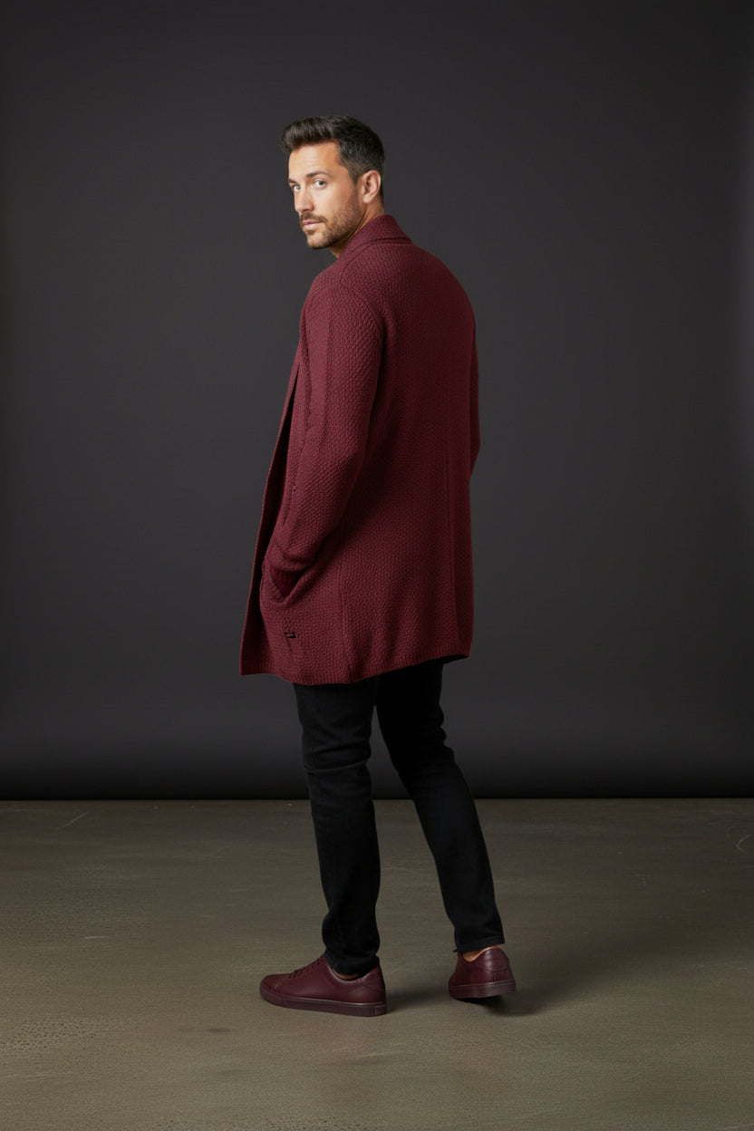 CDS0521 Ribbed Long Cardigan