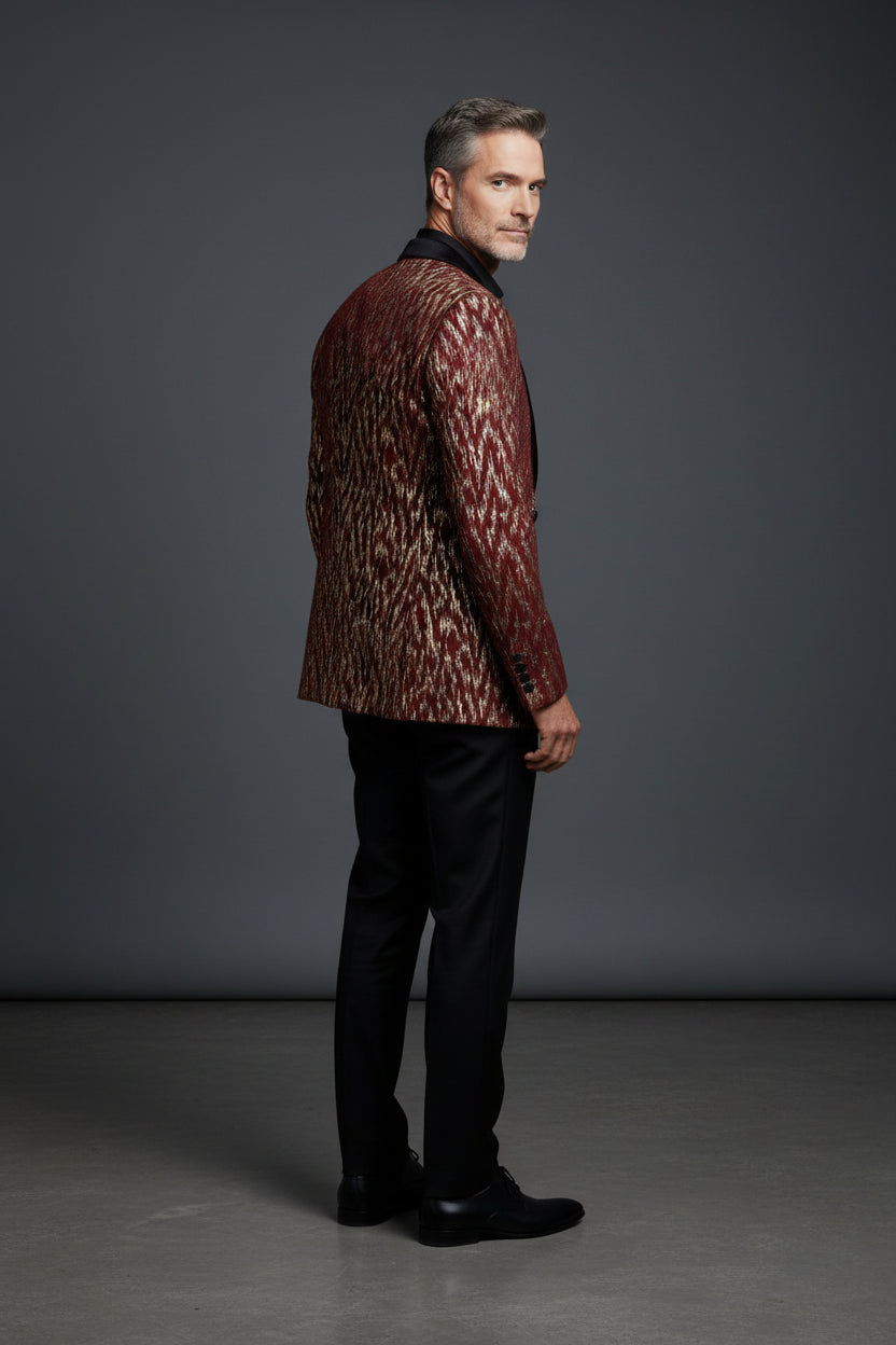 Midnight Spark Tuxedo Blazer - Premium Velvet Collar Formal Jacket