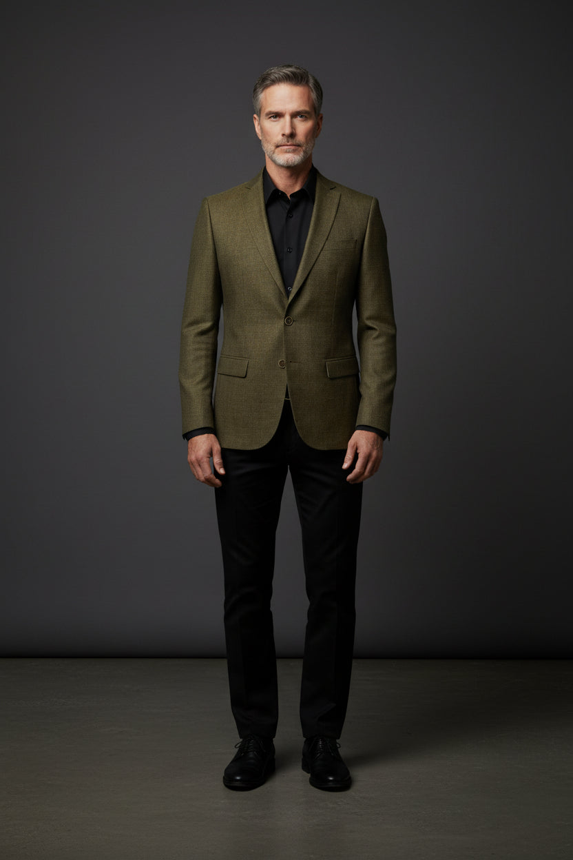 Olive Slim Flit Blazer