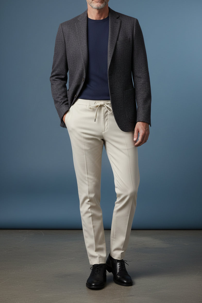 Modern Slim Fit Italian-Cut Trousers