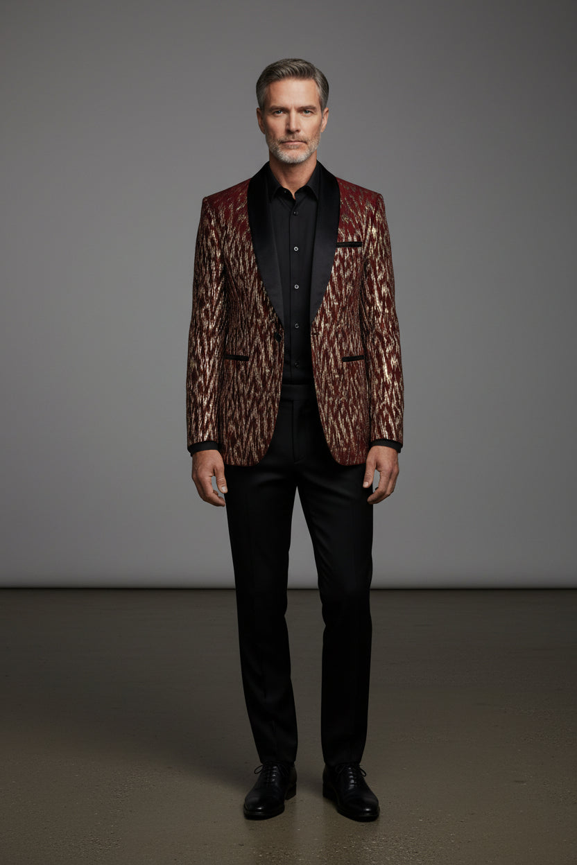 Midnight Spark Tuxedo Blazer - Premium Velvet Collar Formal Jacket