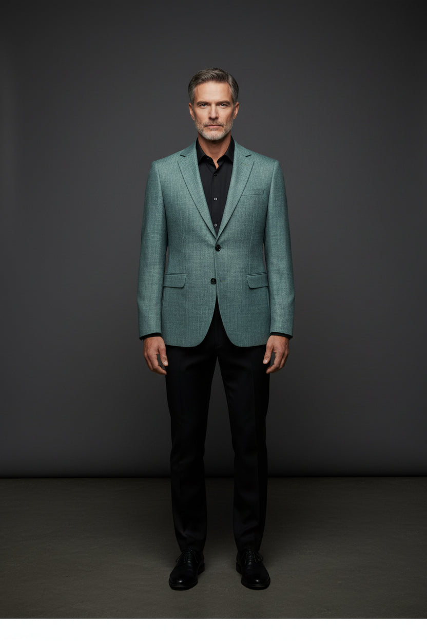 Slim Fit Tailored Jacket in Forest Green
