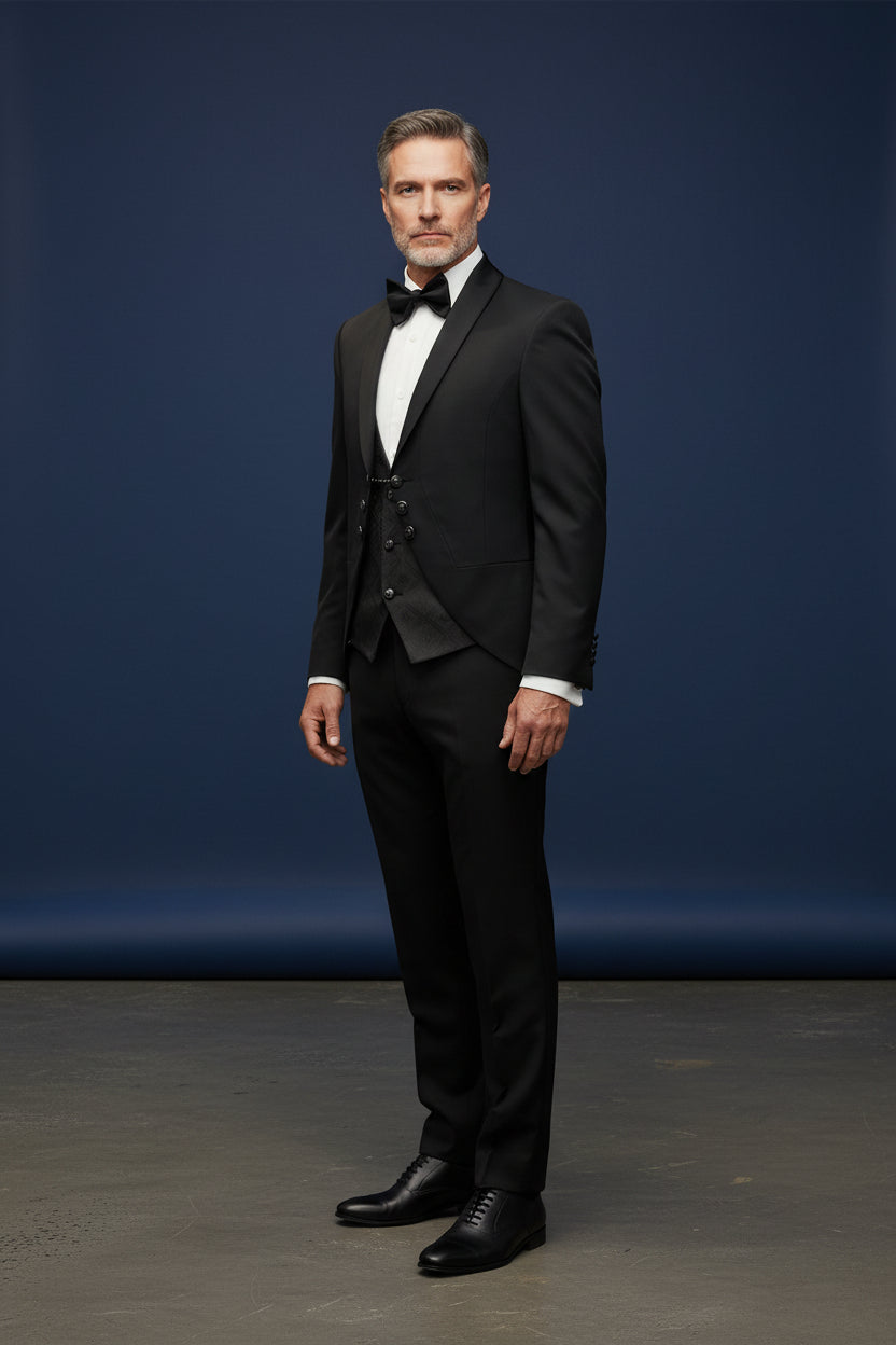 Black Tuxedo with 6-Button Front Jacket