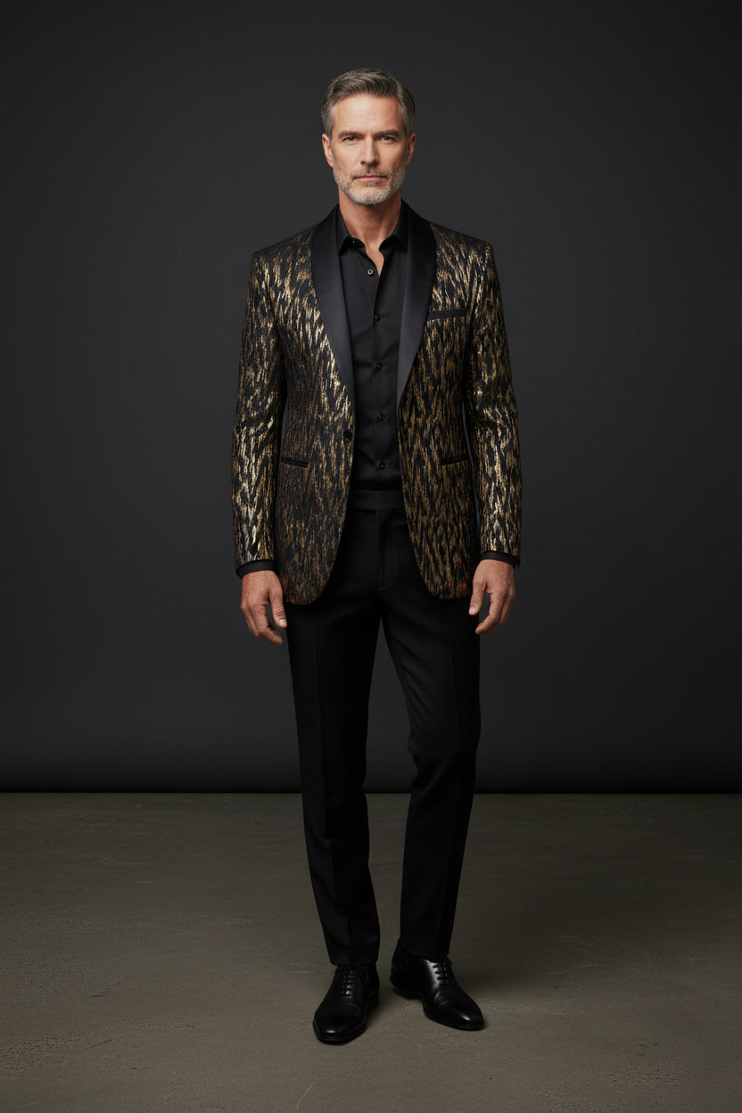 Midnight Spark Tuxedo Blazer - Premium Velvet Collar Formal Jacket