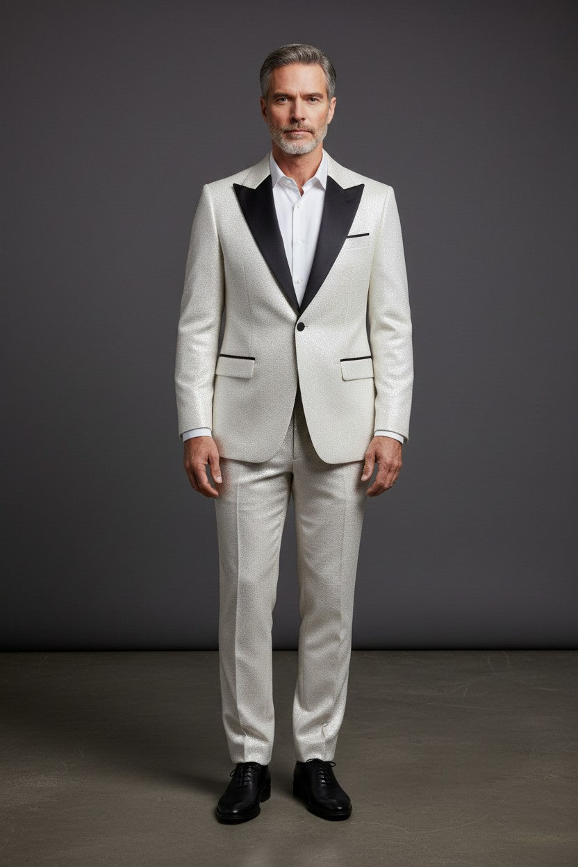 Creamy Tuxedo - Premium Wool Blend Evening Suit