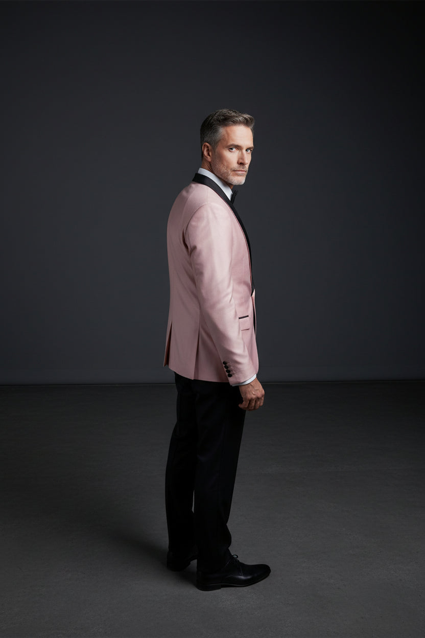 Luxury Classic Tuxedo | Black, White & Light Pink – Vercini