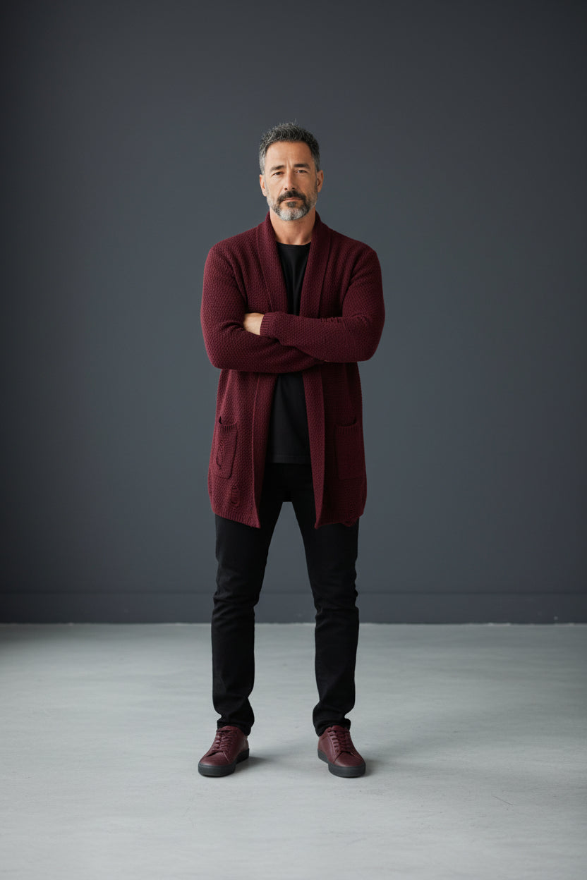 CDS0521 Ribbed Long Cardigan