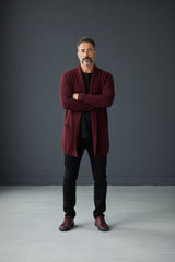 CDS0521 Ribbed Long Cardigan