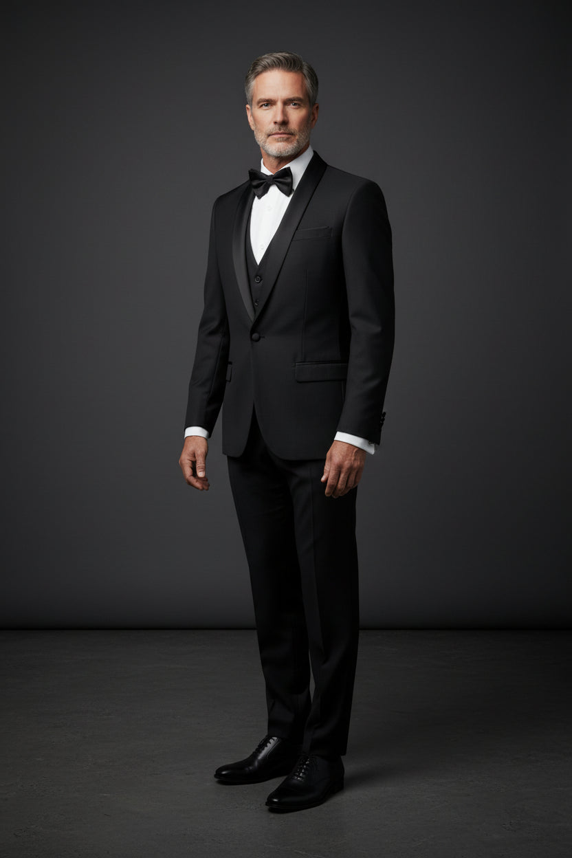 Luxury Classic Tuxedo | Black, White & Light Pink – Vercini