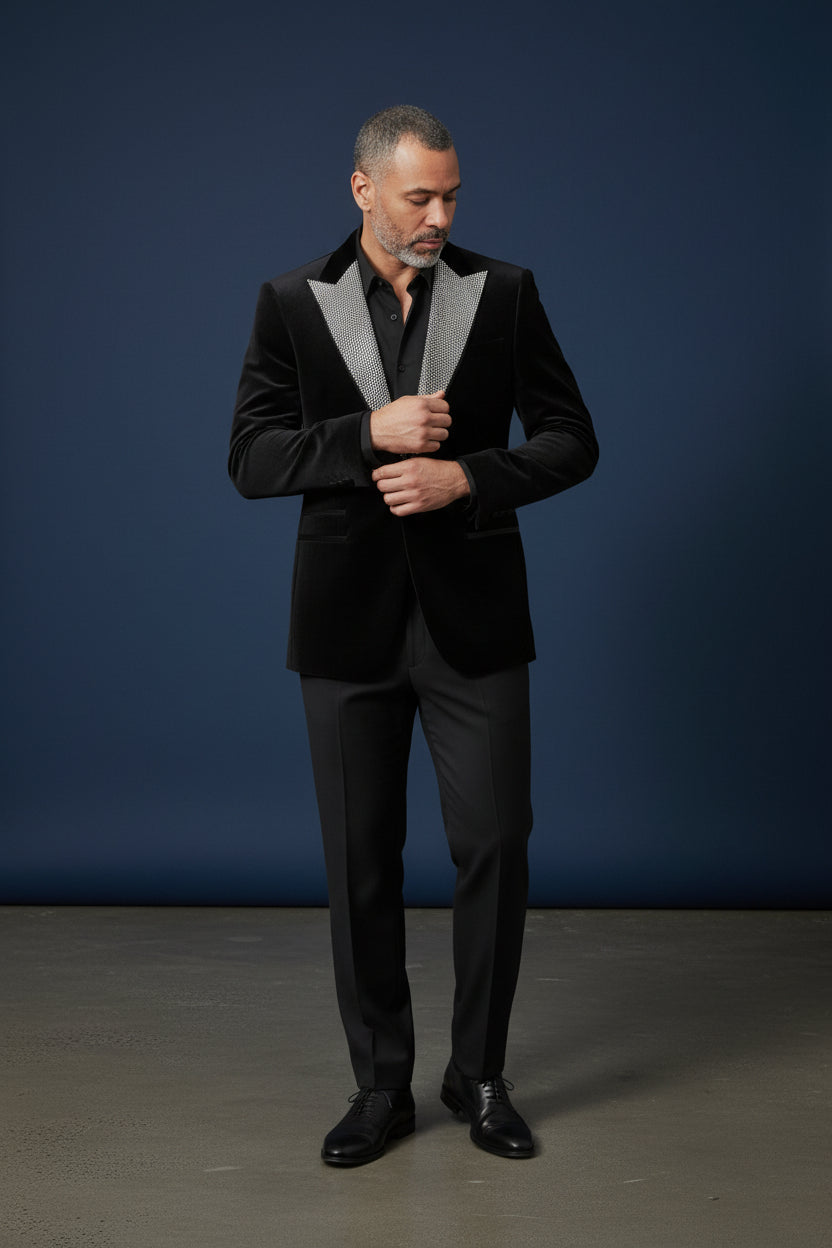 Trelix Rhinestone Blazer - Luxury Statement Piece for Men