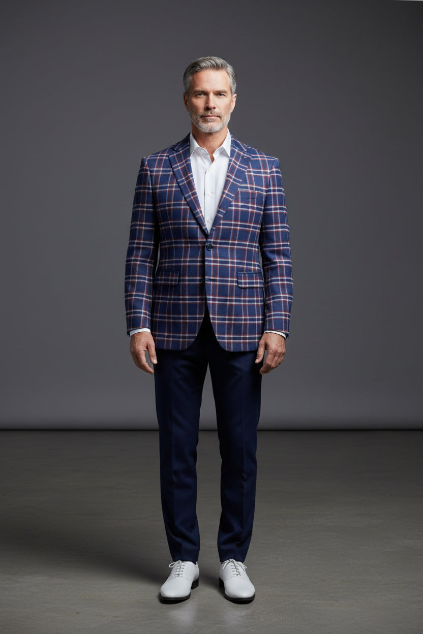 Plaid Pattern Sport Coat vercini