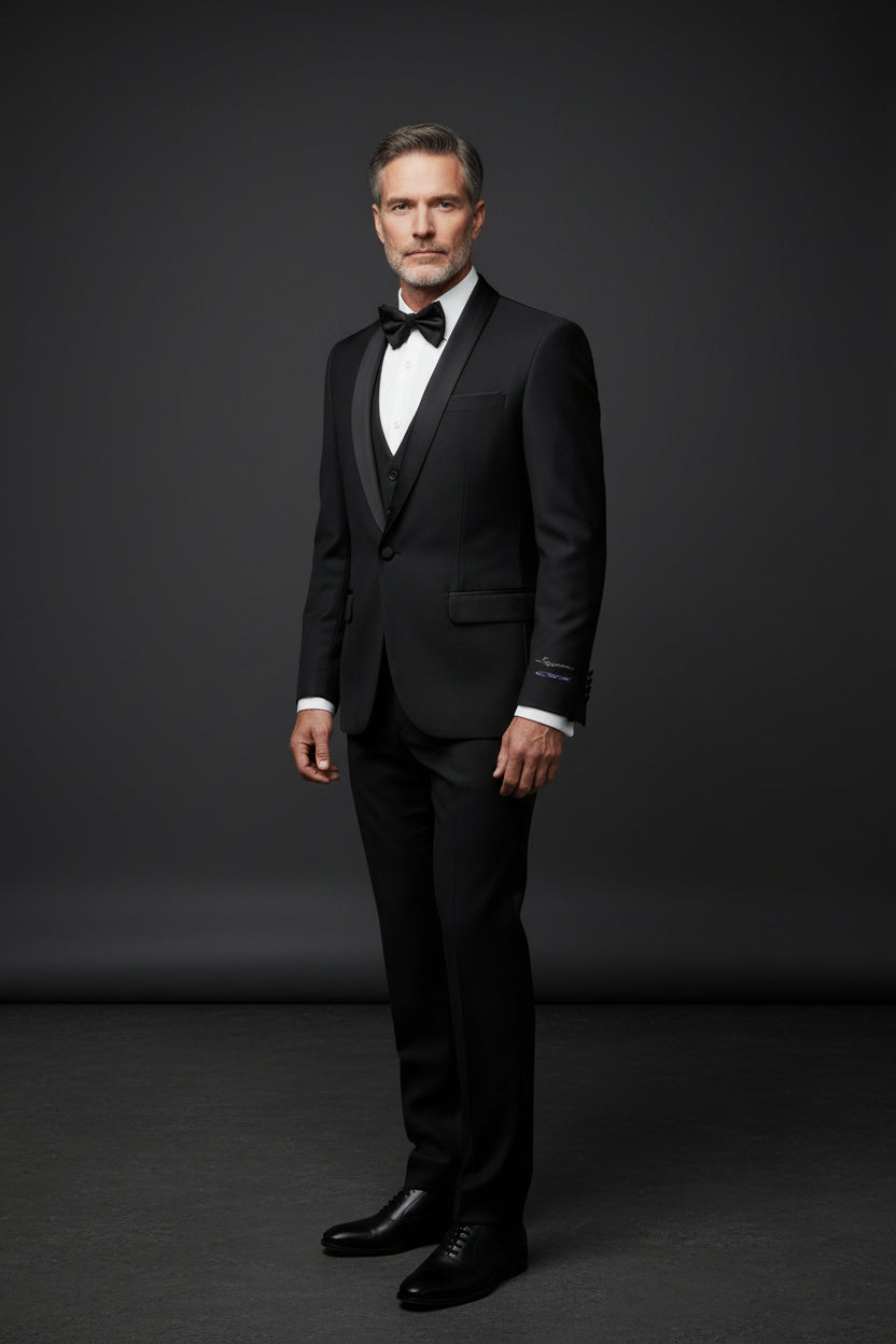 Luxury Classic Tuxedo | Black, White & Light Pink – Vercini