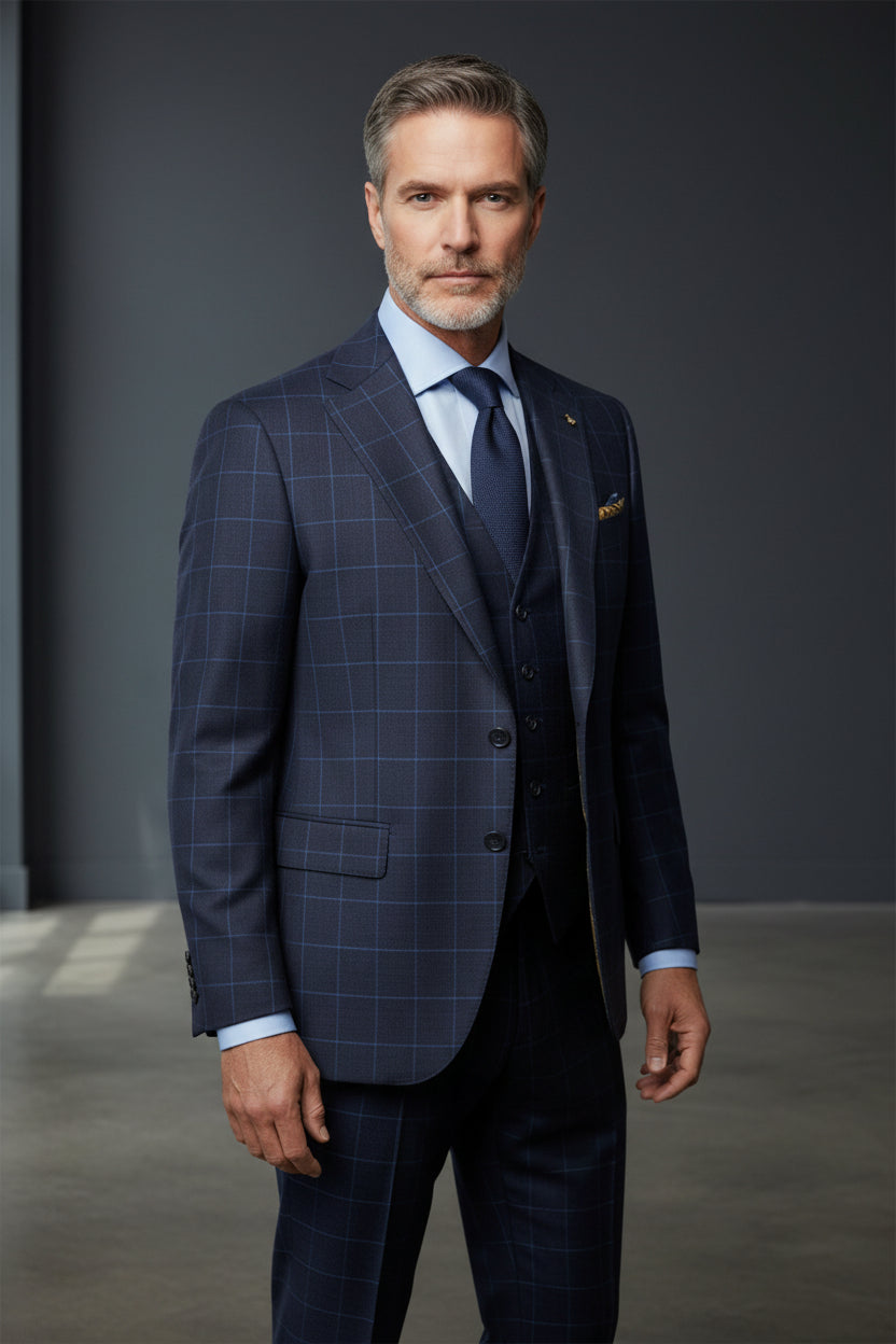 Classic Charm: Salt & Pepper 3-Piece Suit