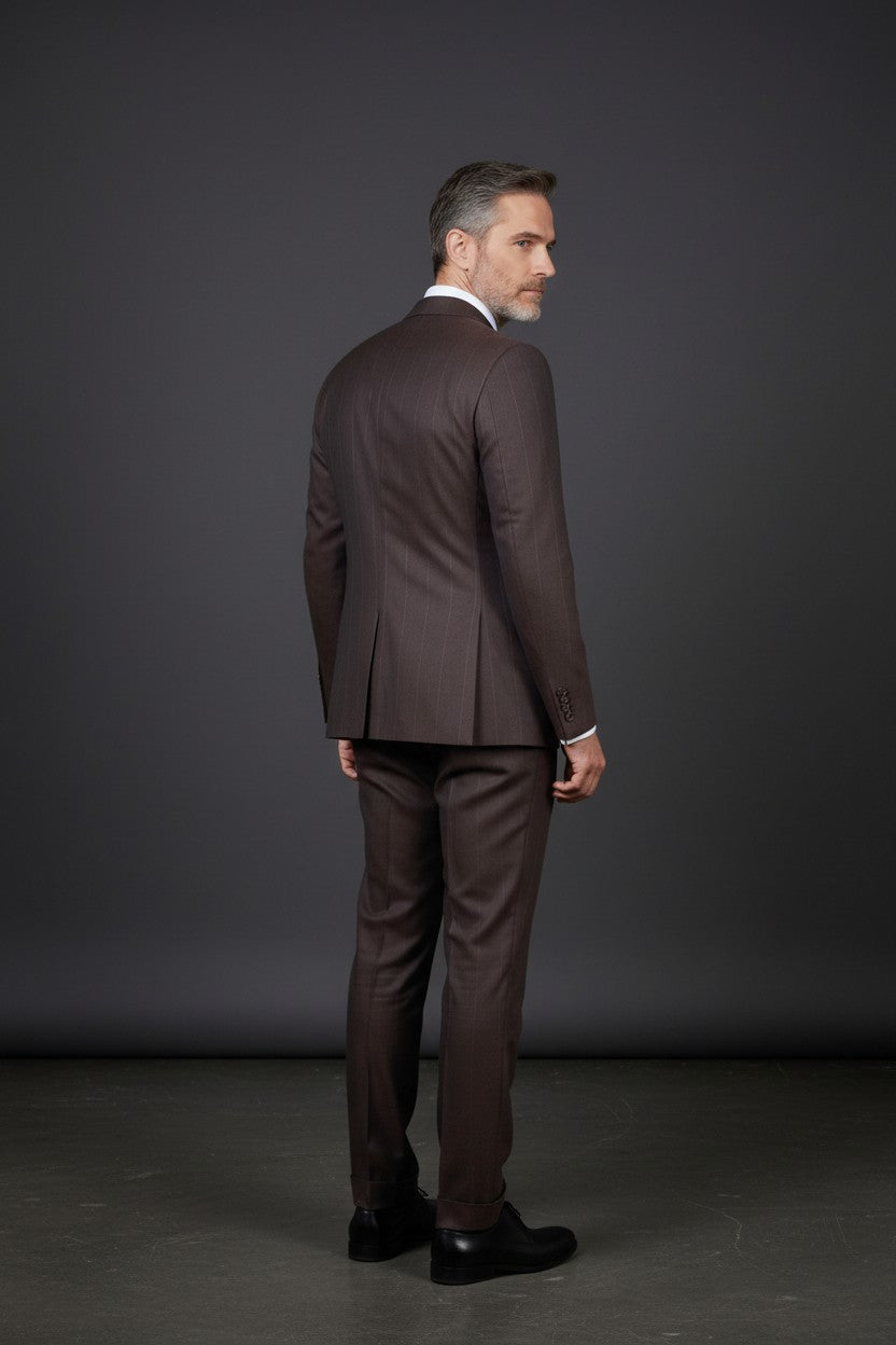 Vercini Milano Espresso Double-Breasted Suit