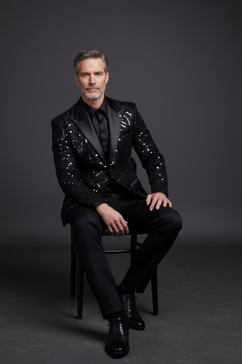 Collins Sequin Blazer - Luxury Embellished Formal Jacket
