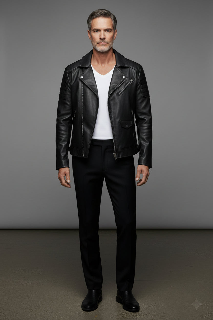 Black Front Zipper Blazer